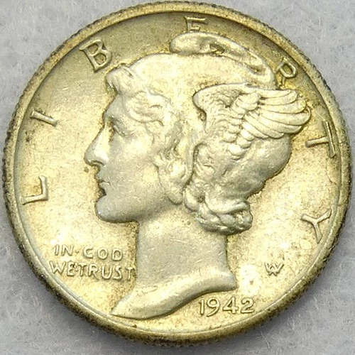 Almost Uncirculated 1942 Mercury Dime