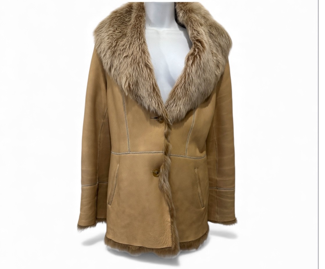 STEPHANIE SARTE 100% Genuine Shearling Coat Women