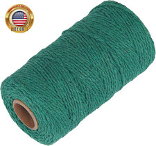 Green Garden Twine for Crafts - 328 Feet 2MM Natural Cotton Twine String for DI