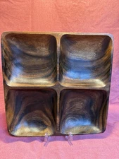 Vintage Mountain Woods Hand Carved Wood Serving Tray Appetizers Snacks Large