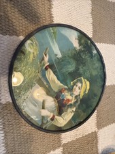 Vintage Flue Cover Young Girl With Glitter On Dress  - 6 Inch Nice Piece