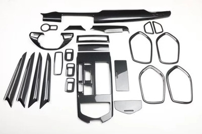 24PCS Black Carbon Fiber Car Interior Kit Cover Trim For Maserati Levante 14-21