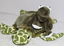 Sea Turtle Plush With Pouch With Baby Frog In Pouch Stuffed Animal Toy 11" 