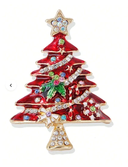 6 Broches Navidad Diamantes Imitación Cristal Adornos Ropa Broches