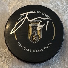 Jonathan Marchessault Autographed 2023 Stanley Cup Championship Puck Beckett COA