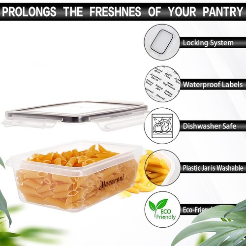 34 Pcs Reusable BPA-Free Plastic Food Storage Containers With 248 Pantry Food... - Picture 7 of 8