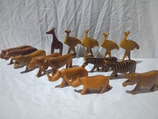 Vintage Wooden Animals Zoo Safari Hand Carved Wild Animal Bundle
