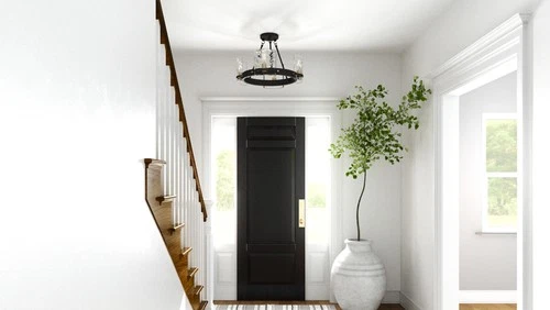 Quoizel GLC1720 Gloucester 4 Light 20"W Semi-Flush Ceiling - Black - Picture 3 of 7