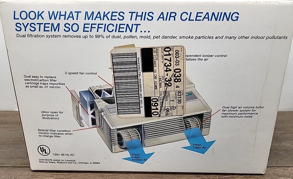 Kenmore Room Air Cleaning System 83130 Removes Particles Dust Smoke Mold NOS - Image 2 of 4