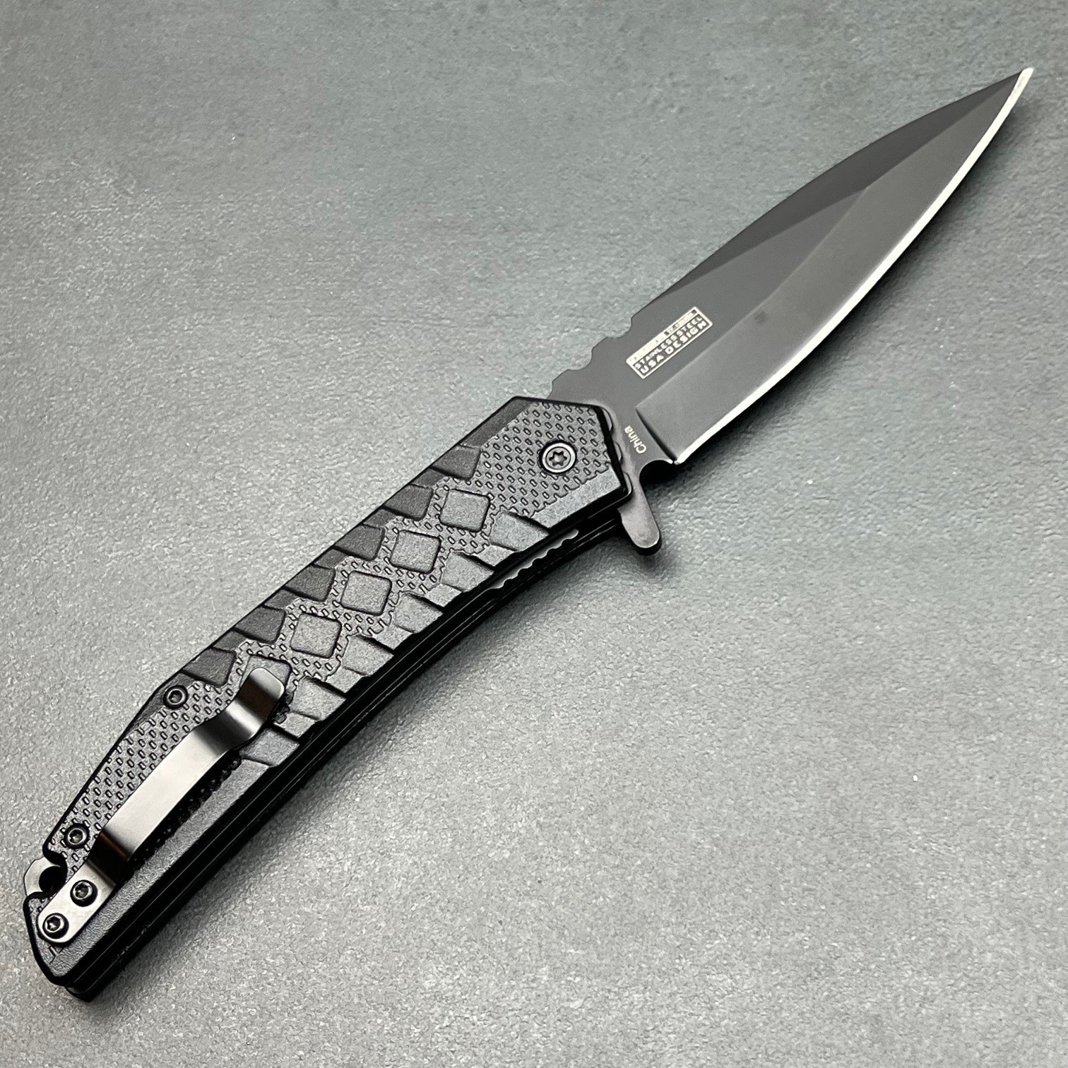 TAC-FORCE Assisted Opening Black Blade Folding Flipper EDC Pocket Knife