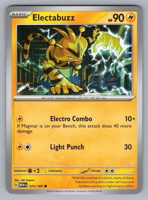 ELECTABUZZ 125/165 C 151 POKEMON NM MEW 2023