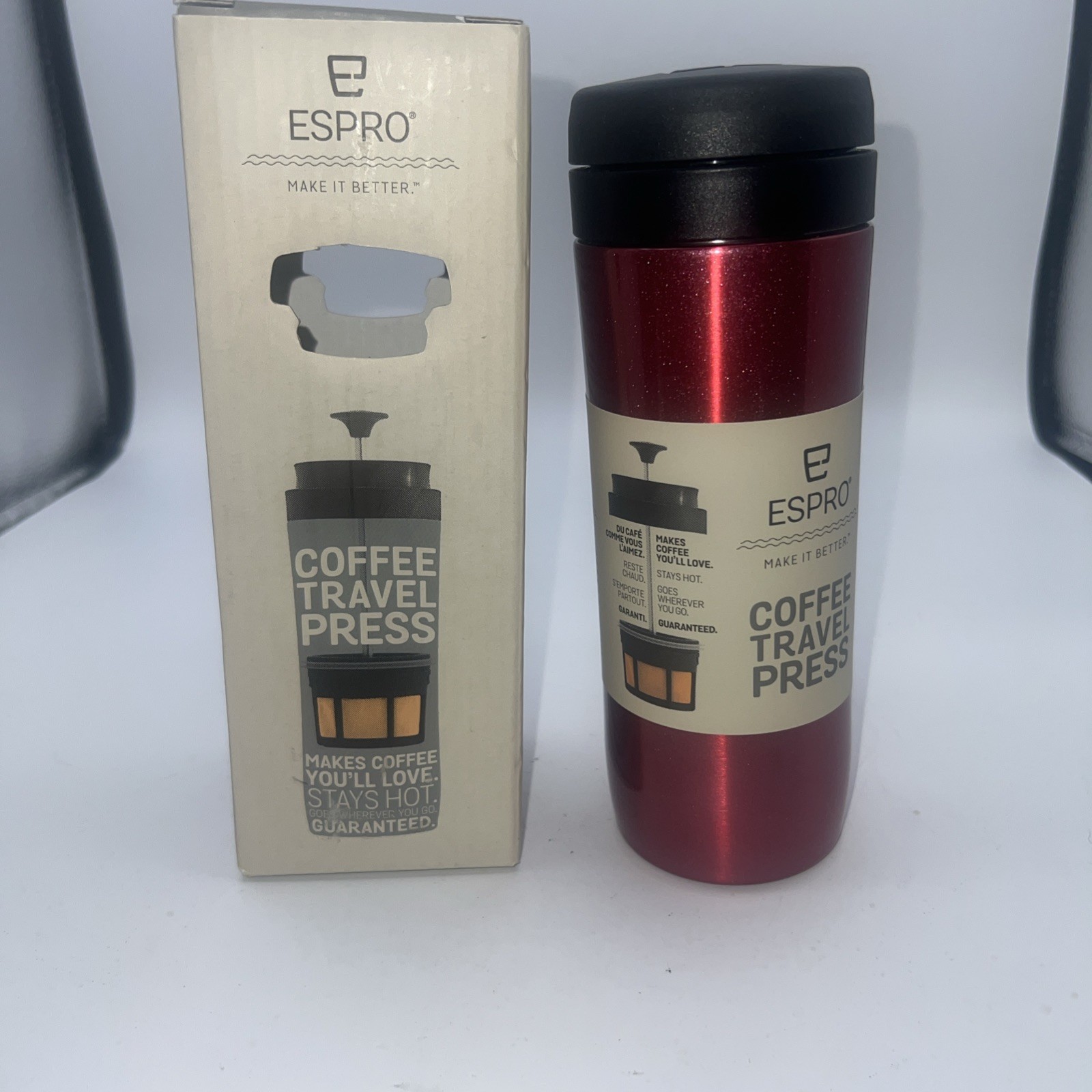 Espro Coffee Travel Press- Brews 10 oz Brushed Stainless Ste