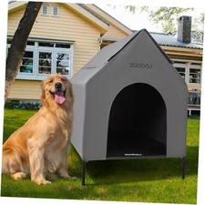 Large Dog House, Weatherproof PVC, Textilene Dog Bed, Easy Grey Large: 36 inch