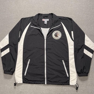 Vintage Hockey Windbreaker Jacket Mens Medium Fighting Loons Minnesota Full Zip