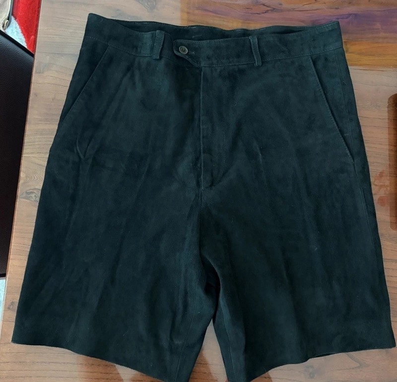 Zanella Black Soft Suede Short Dress Pants Class Fit 31 Waist Lined Men SZ Unisx