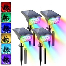 4 Piezas RGB Solar Lámpara de Jardín Exterior Lámpara de Jardín Jardín Lámpara Solar IP65