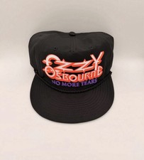Black Printed Ozzy Osbourne No More Tears Trucker Hat Black Sabbath