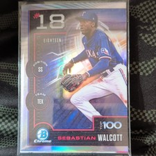 Topps 2025 Bowman Chrome Scouts Top 100 Sebastian Walcott BTP-18 Rangers