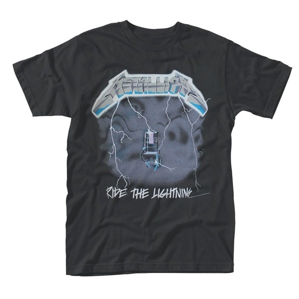 Metallica - Ride The Lightning Black T-Shirt, Front & Back Print Large-image