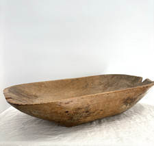 Antique Hand Carved Wooden Dough Bowl Trencher Primitive Farmhouse 19 Rustic