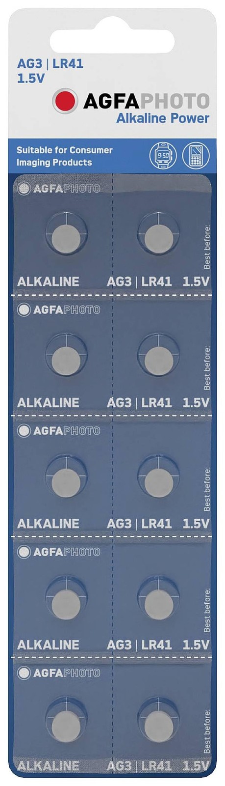 AgfaPhoto Batterie Knopfzelle LR41 V3GA 1.5V Alka NUOVO