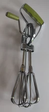 Vtg The Turner and Seymour MFG Co Hand Mixer Superwhirl Beater Green Spins Easy!