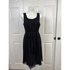 The Limited Black Midi Dress Size 8 NWT Round Neck A Line Sleeveless Lined