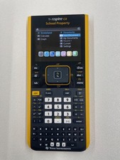 TI Nspire CX Color-Display Graphing Calculator with School Property Markings.