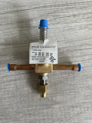 Emerson Refrigerant Solenoid Valve 3/8 ODF Extend Less Coil 200RB 4T3M Brand New