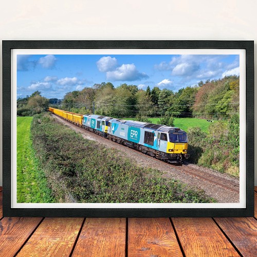 Class 60 gerahmter Druck, 60062 60063 EPR Europhoenix Diesellok Railwayana | Condition: New