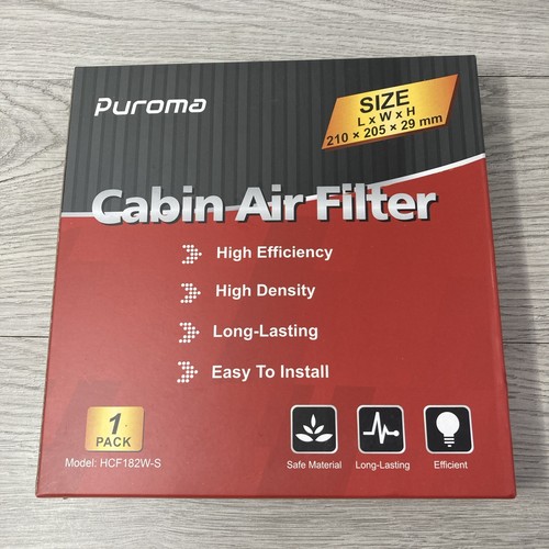 Puroma Cabin Air Filter Size: 210x205x29mm Model HCF182W-S NEW OPEN BOX - Picture 1 of 6