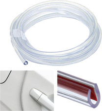 Car Door Edge Guards, 32ft Clear Chrome Universal U Shape Rubber Sealed Door Edg