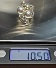Sterling Silver Vintage Mexican 30mm Ball 10.50g Modernist Post 80's Ring Size 7
