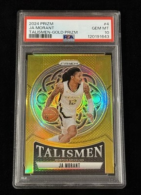 Ja Morant 2024-25 Panini Prizm Gold Prizm Talismen #’d/10 PSA 10 GEM MINT