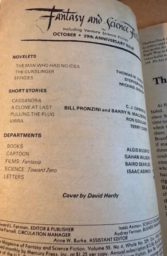 Magazine of Fantasy Science Fiction October 1978 Stephen King's The Gunslinger - Image 2 of 3