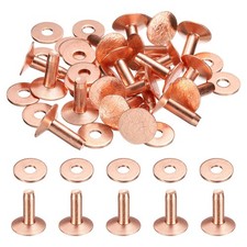 20Set Copper Rivets and Burrs 12x4x12mm Dimpled Copper Rivet Fastener Rose Red