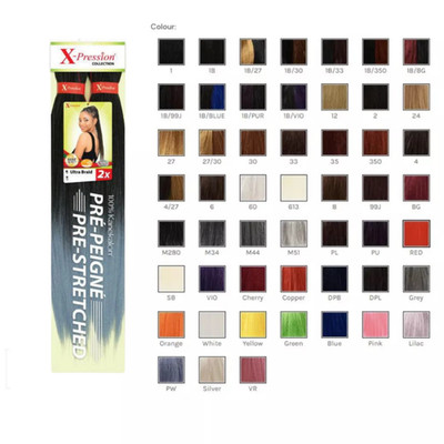 X-Pression Ultra Braid Pre-Stretched Hair - 100% Kanekalon Flechthaar