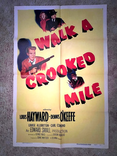 Walk a Crooked Mile locandina film 1948 27x41 Louis Hayward film noir