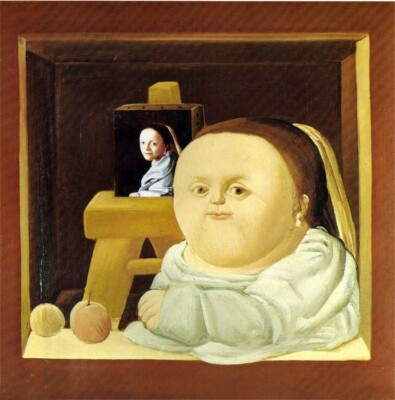 Oil painting Fernando Botero Angulo-l etudedevermeer a researcher abstract art