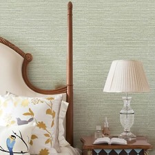 10m Green Grasscloth Peel and Stick Wallpaper Neutral Textured Wallpaper