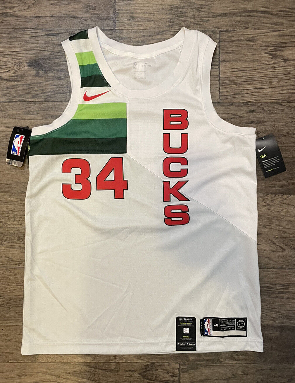 Nike Milwaukee Bucks Giannis Antetokounmpo Earned Edition Swingman Jersey 48 L