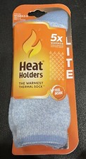 Heat Holders Lite Denim Thermal Crew Socks NWT Women  s Size 5-9 Men  s Size 4-8