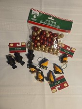 Vintage lot of 10 Christmas Ornaments Birds Bears Mini Resin By TRIM