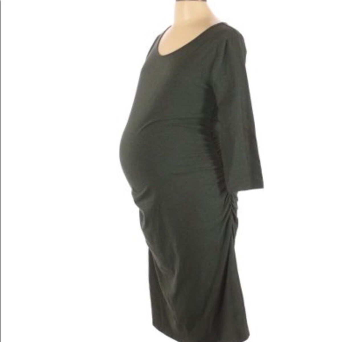 forest green maternity dress PinkBlush Forest Green Chiffon Maternity Dress main image 0