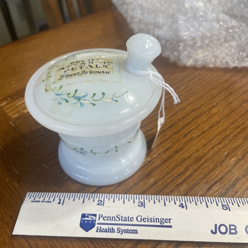 Milk Glaa Mortar And Pestal Candy Dish