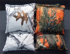SET OF 8 TRUE TIMBER MC2 SNOW CONCEAL CAMOUFLAGE Regulation Size CORNHOLE BAGS