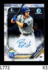 1-2019 BOWMAN CHROME PROSPECTS AUTO BREWER HICKLEN ROYALS QTY