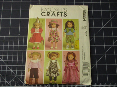 Pattern M5554 McCall's Crafts Pattern M5554 Doll Clothes for 18