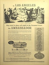 The Ambassador Hotel Los Angeles Dance At Cocoanut Grove Vintage Print Ad 1958 The Ambassador Hotel Los Angeles Dance At Cocoanut Grove Vintage Print Ad 1958