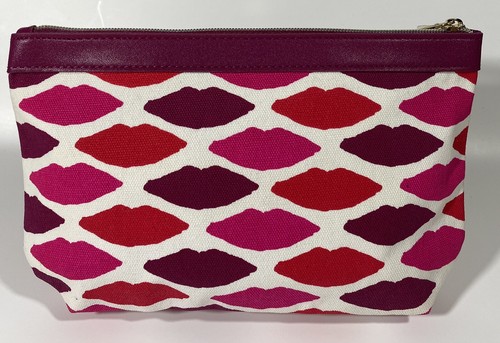 Estee Lauder NEW!!! Cosmetic Accessory Bag Lips Kiss Gold - Picture 4 of 4